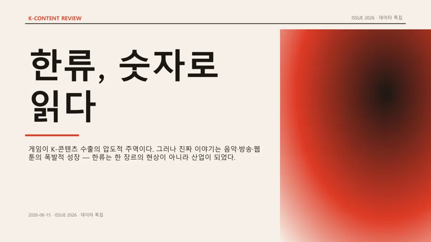 매거진 에디토리얼 (K-콘텐츠 수출) 표지