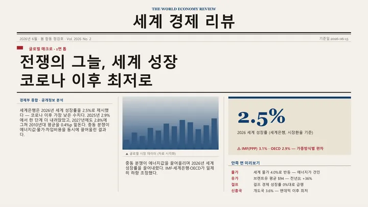 신문 브로드시트 (2026 세계 경제 전망) 표지 미리보기