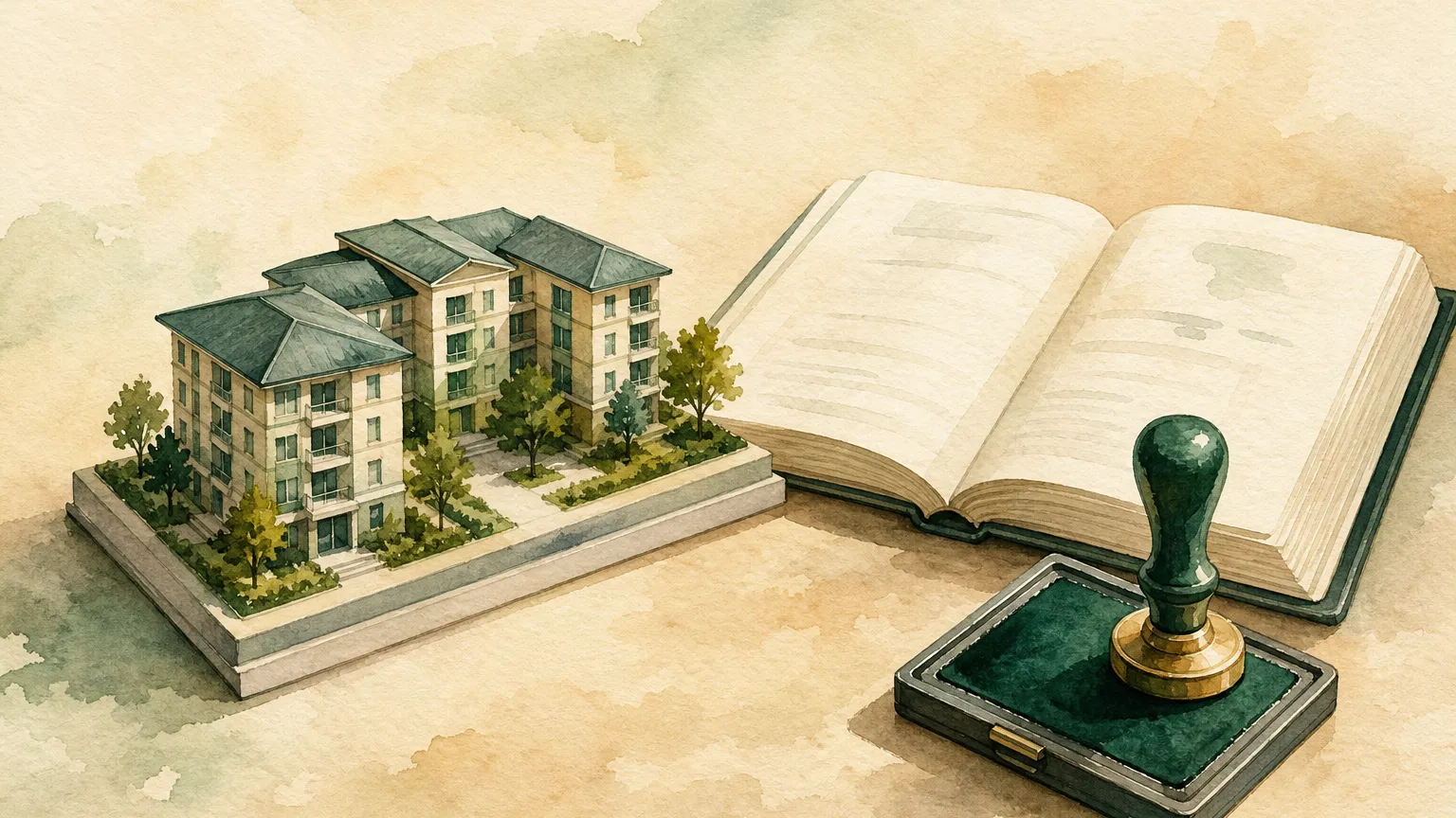 realestate 스킬을 표현한 수채 일러스트 — AI generated by codex (gpt-5.5)