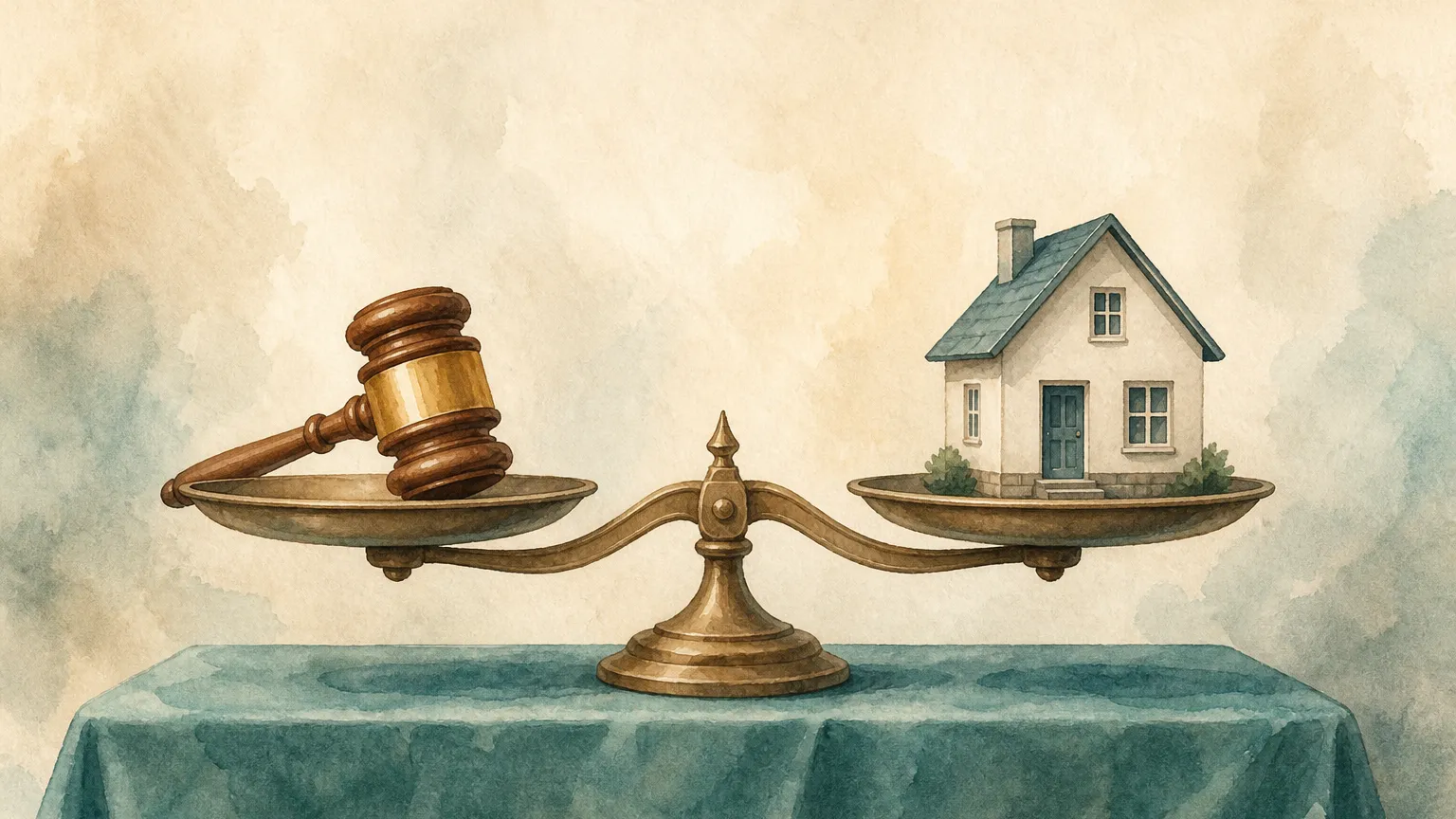 court-auction 스킬을 표현한 수채 일러스트 — AI generated by codex (gpt-5.5)