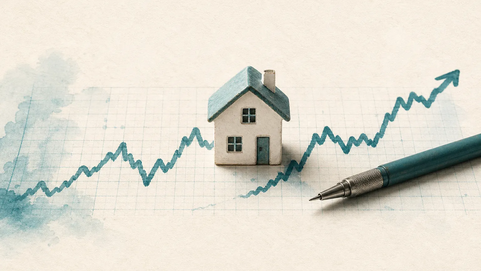 realty-price-stats 스킬을 표현한 수채 일러스트 — AI generated by codex (gpt-5.5)