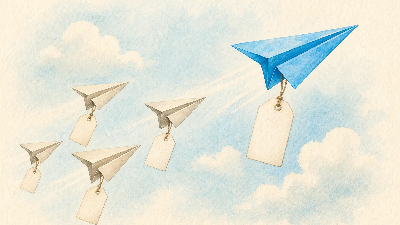 flight-search 스킬을 표현한 수채 일러스트 — AI generated by codex (gpt-5.5)